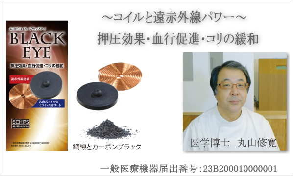 丸山式 コイル ブラックアイ 6個入り セラミック 炭 電磁波対策 日本製